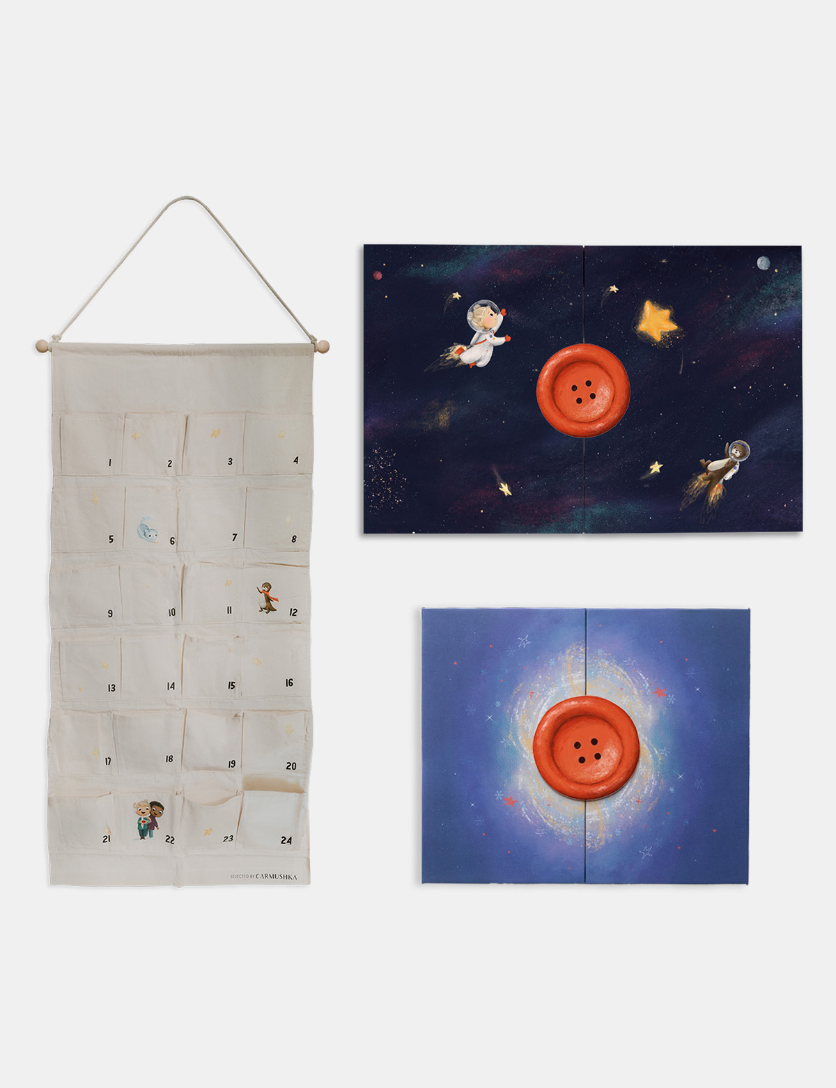 Carmushka Kinder-Adventskalender Canvas + 6er-Set + 12er-Set